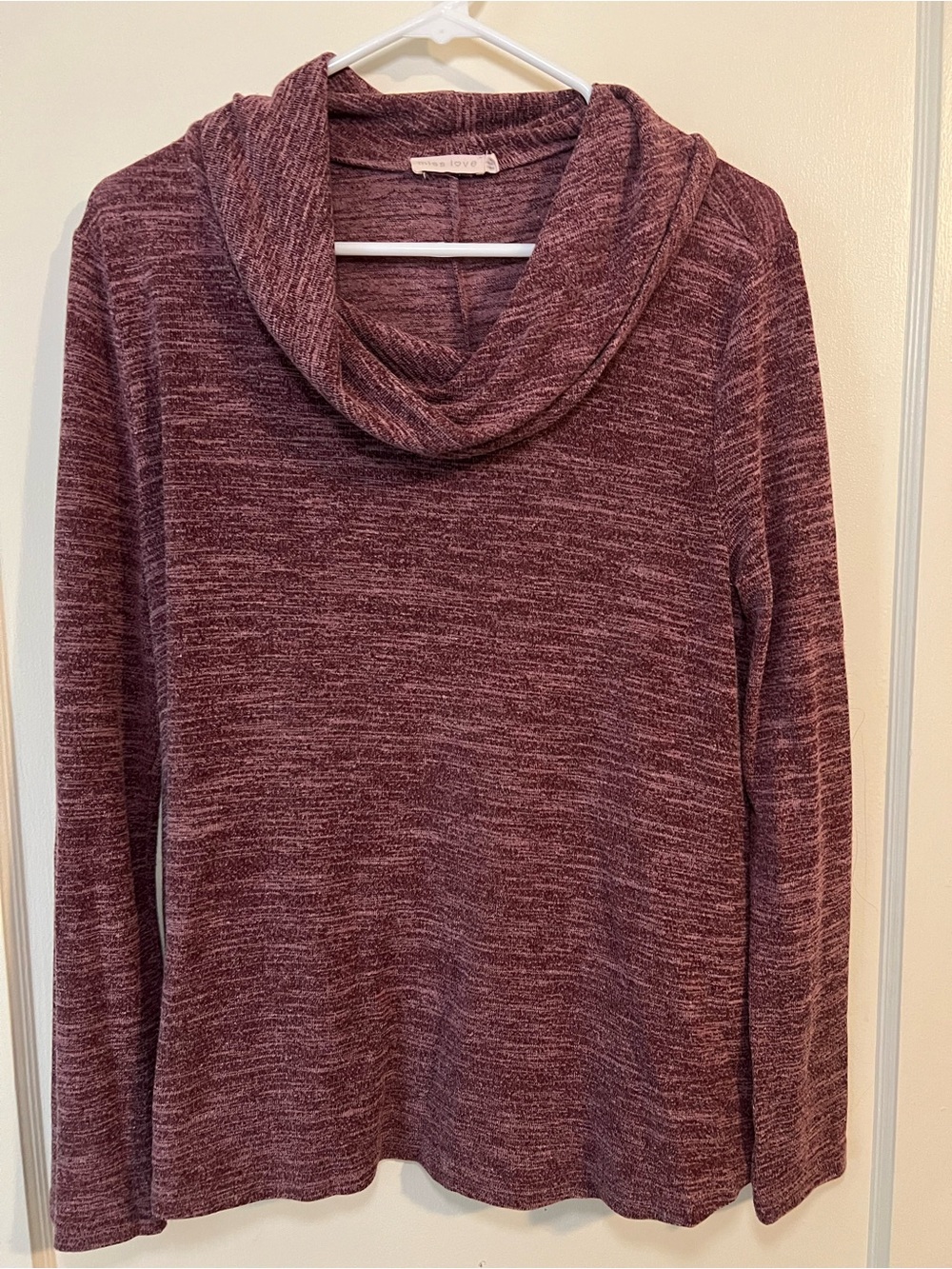 Women’s Marled Cowl Neck Sweater - Burgundy